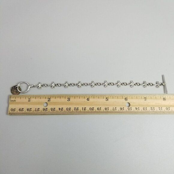 Vintage The Gift Premier Designs Silver Tone Copper Coin Accent Toggle Bracelet - Picture 4 of 7